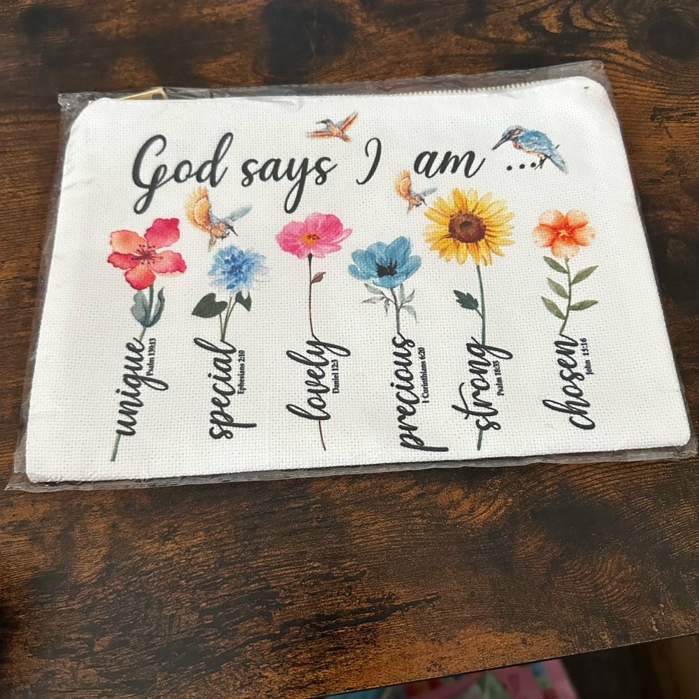 Inspirational Floral Canvas Pouch